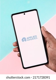 West Bangal, India - April 20, 2022 : Applied Materials Logo On Phone Screen Stock Image.