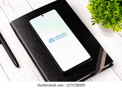 West Bangal, India - April 20, 2022 : Applied Materials Logo On Phone Screen Stock Image.