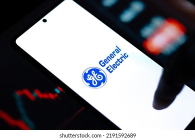 West Bangal, India - April 20, 2022 : General Electric Logo On Phone Screen Stock Image.