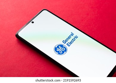 West Bangal, India - April 20, 2022 : General Electric Logo On Phone Screen Stock Image.