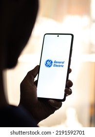 West Bangal, India - April 20, 2022 : General Electric Logo On Phone Screen Stock Image.