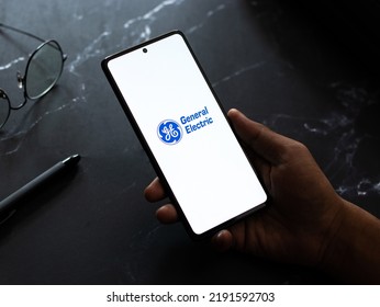 West Bangal, India - April 20, 2022 : General Electric Logo On Phone Screen Stock Image.