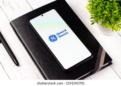 West Bangal, India - April 20, 2022 : General Electric Logo On Phone Screen Stock Image.