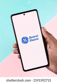 West Bangal, India - April 20, 2022 : General Electric Logo On Phone Screen Stock Image.