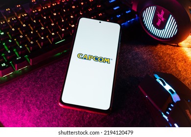 West Bangal, India - April 20, 2022 : Capcom On Phone Screen Stock Image.