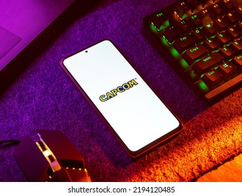 West Bangal, India - April 20, 2022 : Capcom On Phone Screen Stock Image.