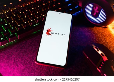 West Bangal, India - April 20, 2022 : CD Projekt RED On Phone Screen Stock Image.