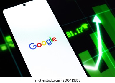 West Bangal, India - April 20, 2022 : Google Logo On Phone Screen Stock Image.