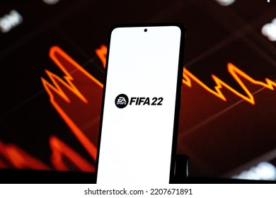 West Bangal, India - April 20, 2022 : FIFA 22 On Phone Screen Stock Image.