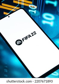 West Bangal, India - April 20, 2022 : FIFA 22 On Phone Screen Stock Image.