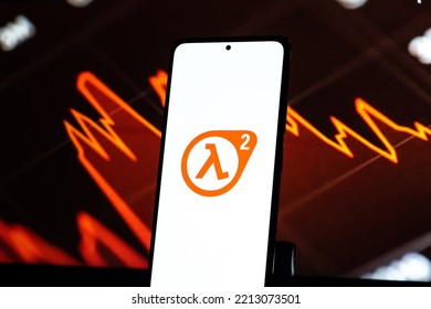 West Bangal, India - April 20, 2022 : Half Life On Phone Screen Stock Image.