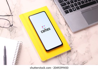 West Bangal, India - August 21, 2021 : Cameo Logo On Phone Screen Stock Image.