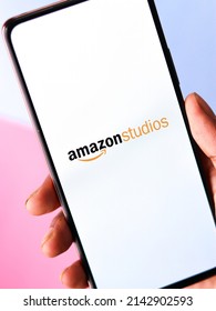 West Bangal, India - December 05, 2021 : Amazon Studios Logo On Phone Screen Stock Image.