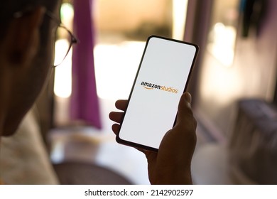 West Bangal, India - December 05, 2021 : Amazon Studios Logo On Phone Screen Stock Image.