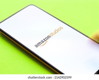 West Bangal, India - December 05, 2021 : Amazon Studios Logo On Phone Screen Stock Image.