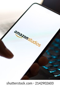 West Bangal, India - December 05, 2021 : Amazon Studios Logo On Phone Screen Stock Image.