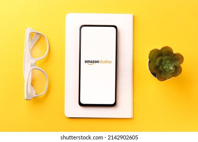 West Bangal, India - December 05, 2021 : Amazon Studios Logo On Phone Screen Stock Image.