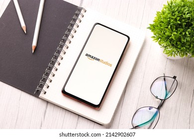 West Bangal, India - December 05, 2021 : Amazon Studios Logo On Phone Screen Stock Image.