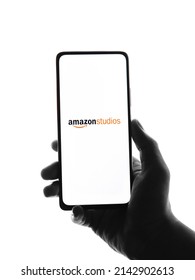 West Bangal, India - December 05, 2021 : Amazon Studios Logo On Phone Screen Stock Image.