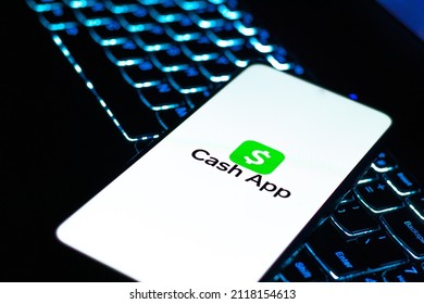 West Bangal, India - February 4, 2022 : Cash App Logo On Phone Screen Stock Image.