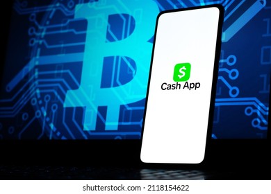 West Bangal, India - February 4, 2022 : Cash App Logo On Phone Screen Stock Image.