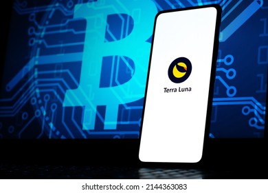 West Bangal, India - February 4, 2022 : Terra Luna Logo On Phone Screen Stock Image.