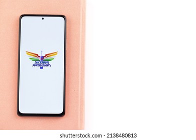 West Bangal, India - March 18, 2022 : Lucknow Super Giants Logo On Phone Screen Stock Image.