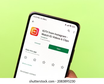 West Bangal, India - November 11, 2021 : IGTV Logo On Phone Screen Stock Image.