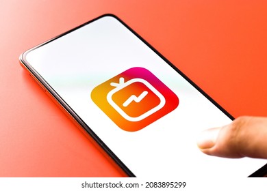 West Bangal, India - November 11, 2021 : IGTV Logo On Phone Screen Stock Image.