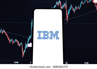 West Bangal, India - October 09, 2021 : IBM Logo On Phone Screen Stock Image.