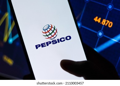 West Bangal, India - October 09, 2021 : PepsiCo Logo On Phone Screen Stock Image.