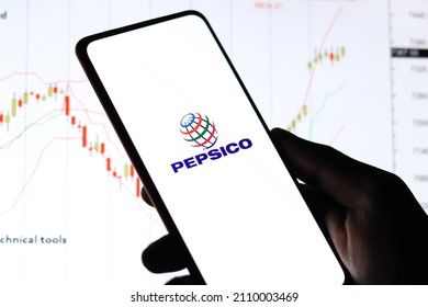 West Bangal, India - October 09, 2021 : PepsiCo Logo On Phone Screen Stock Image.