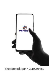 West Bangal, India - October 09, 2021 : PepsiCo Logo On Phone Screen Stock Image.