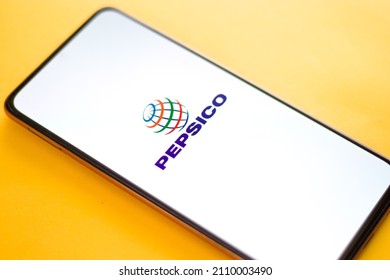 West Bangal, India - October 09, 2021 : PepsiCo Logo On Phone Screen Stock Image.