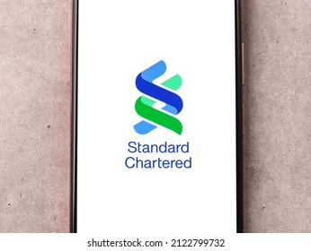 West Bangal, India - October 09, 2021 : Standard Chartered Logo On Phone Screen Stock Image.