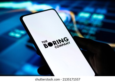 West Bangal, India - October 09, 2021 : The Boring Company Logo On Phone Screen Stock Image.