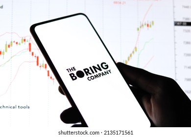 West Bangal, India - October 09, 2021 : The Boring Company Logo On Phone Screen Stock Image.