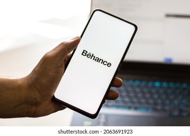 West Bangal, India - September 28, 2021 : Behance Logo On Phone Screen Stock Image.