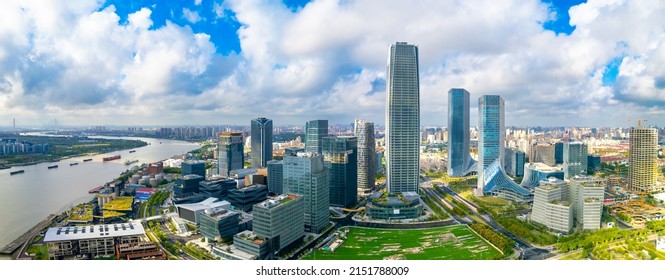 West Bank Business District, Shanghai, China - Shutterstock ID 2151788009