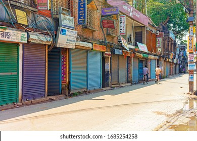 West Bengal,India-March 22,2020: Markets Closed And The Roads Empty For Janta Curfew Lockdown To Protect The Public During Coronavirus Or Covid-19 Epidemic.