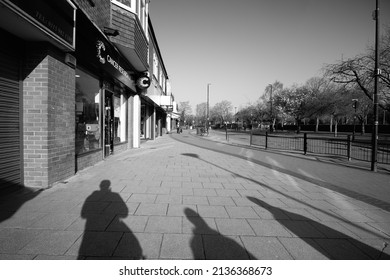 West Bridgford, Nottingham, UK 03 08 2022 Deserted High Street Pavement