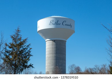 West Chester, Ohio / USA - 04-19-2018: Butler County Water Tower