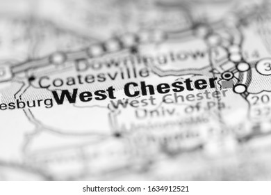 West Chester. Pennsylvania. USA On A Geography Map