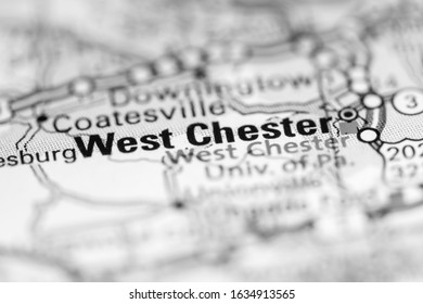 West Chester. Pennsylvania. USA On A Geography Map