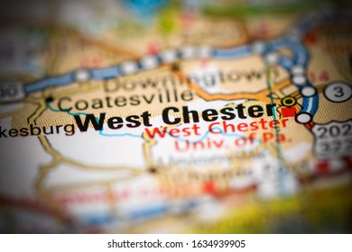 West Chester. Pennsylvania. USA On A Geography Map