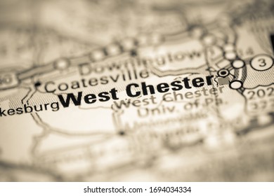 West Chester. Pennsylvania. USA On A Geography Map