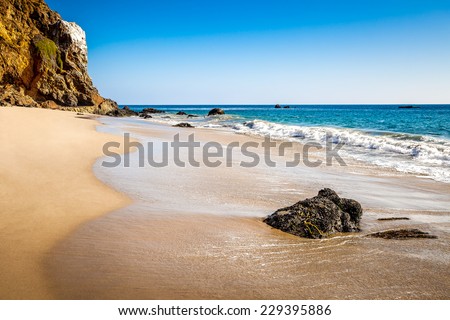 West coast with beautiful beach and cliffs, Malibu, California, USA