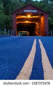 West Cornwall, Connecticut USA The Famous Covered Bridge Over The Housatonic River.