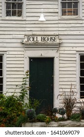 West Cornwall, Connecticut / USA - October 10th, 2007: Toll House Facade At Covered Bridge 