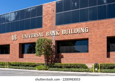 West Covina, CA, USA - July 7, 2022: Universal Bank Corporate Headquarters Is Shown In West Covina, CA, USA.